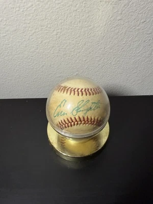 Enos Slaughter HOF 1985 Inscribed Signed Autographed Baseball (see des.) - Image 1 of 3