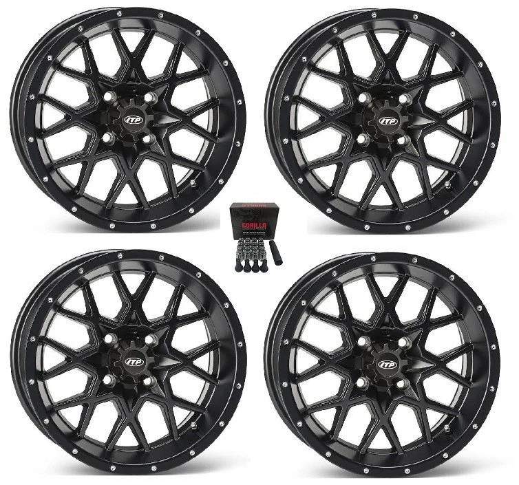ITP Hurricane UTV Wheels/Rims Matte Black 16" Polaris Ranger XP 9/1K (4) Foto 1 de 3