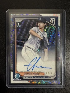 Ethan Schiefelbein 2024 Topps Bowman 1st Auto Sparkle /71 #CPA-ES Tigers - Picture 1 of 6