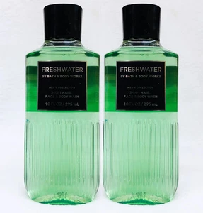 Bath & Body Works Freshwater Men's 3 1 Hair Face Body Shower Wash S/2 #9040 - Picture 1 of 2