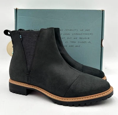 Toms CLEO 10014154 Mujer NUEVAS Botas al Tobillo Resistentes al Agua Negras EE. UU. Talla 6 Nuevas en Caja Foto 1 de 4