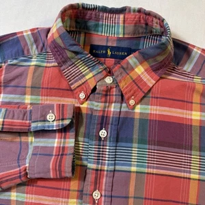 RALPH LAUREN Men's LT Tall Plaid Long Sleeve Shirt Multicolor Cotton Pony - Picture 1 of 7