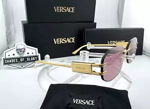 VERSACE VE 2274 100284 GOLD PINK SUNGLASSES WOMEN 58MM AUTHENTIC ITALY NEW $536 - Picture 1 of 13