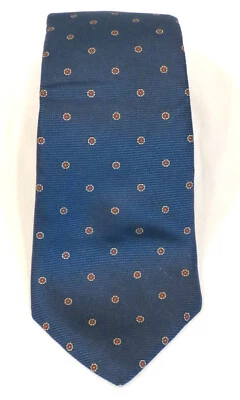 Corbata para hombre Stafford azul con patrón de puntos rojos 100 % seda Foto 1 de 3