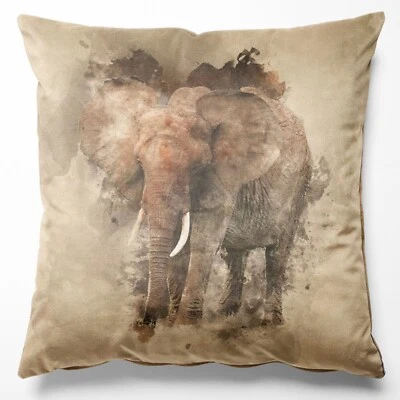 Linen - Cushion Cover with Elephant -  PCP011-CUSH - Image 1 of 4