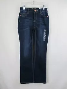 Justice Girls NWT Boot Cut Med Wash Blue Jeans Soft & Stretchy Mid Rise 12 Slim - Picture 1 of 13
