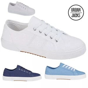 Ladies Womens Canvas Shoes Plimsolls Gym Trainers Floral Lace Up Pumps Size 3-8 - Picture 1 of 18