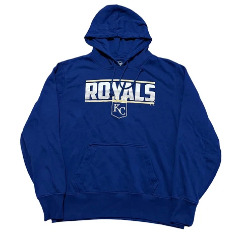 Kansas City Royals Hoodie Mens Large Blue White 47 Brand Hooded KC MLB Adult Cover