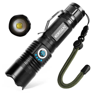Linterna LED Potente Linterna Recargable Súper Brillante MetalClip 6 Modos Zoom - Imagen 1 de 8