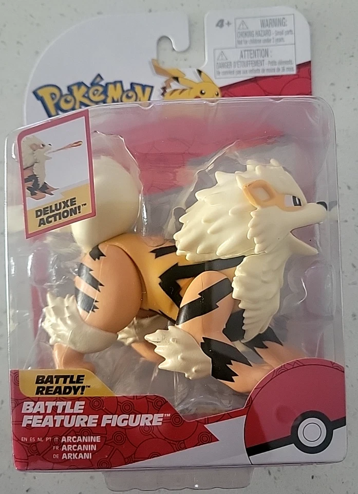 Pokemon Arcanine Battle Deluxe Feature Action Figure Jazwares 2020