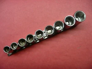 Craftsman 9 Vintage G2 metrisch 3/8" Antrieb flache Steckschlüsseleinsätze 10 mm - 19 mm - Bild 1 von 2