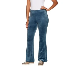 AnyBody Velour Schlaghose Horizon Blue Petite XX-Small - Bild 1 von 3