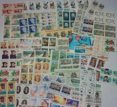 Usable 100 Assorted Mixed Multiples & Singles of 20¢ USPS Postage Stamps FV $20 - Image 1 of 3