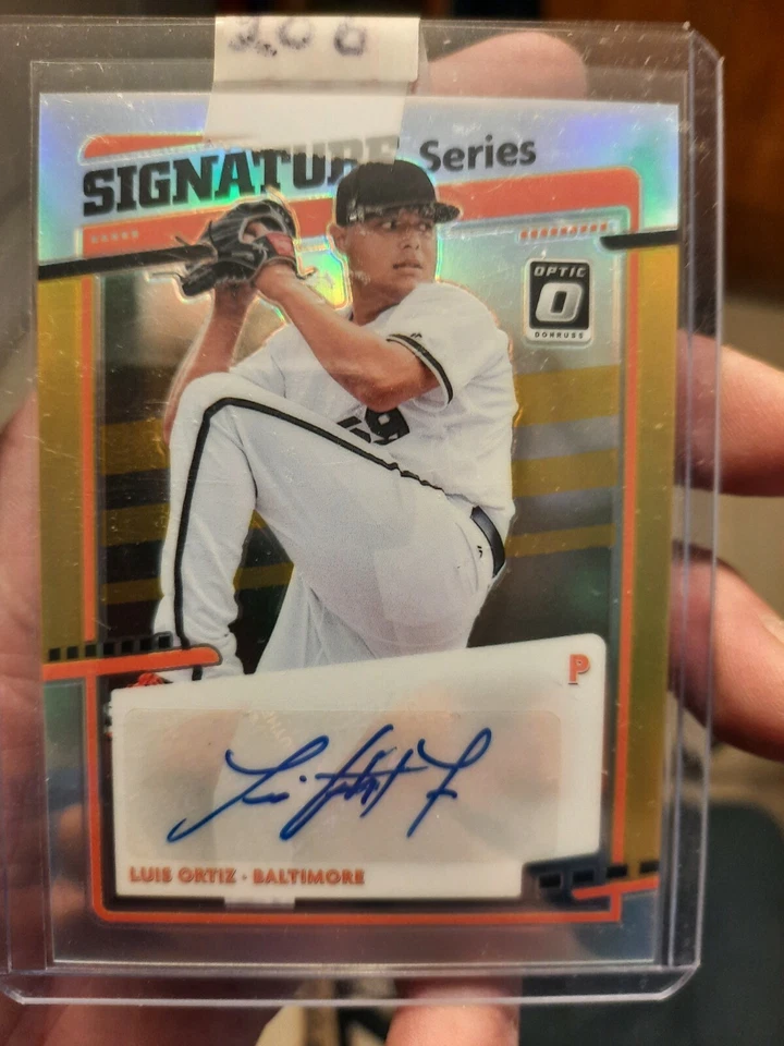 LUIS ORTIZ 2020 PANINI DONRUSS FOTO ÓPTICA SERIE FIRMA AUTOMÁTICO #05/10 ORIOLES Foto 1 de 4