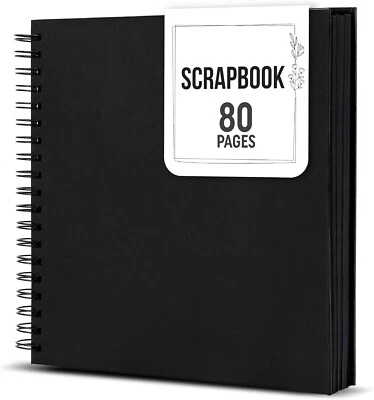 Zenacolor Scrapbook & Photo Album 80 Pages 8x8 Inch DIY Photo, 80 Pages, Black - Image 1 of 4