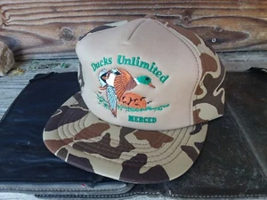 Vintage Ducks Unlimited Merced Hat Hunting New Old Stock Advertise Collect Hunt - Picture 1 of 4