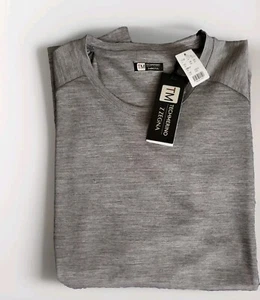 395$ ZEGNA TECHMERINO Lightweight Wool Crew Neck Grey T-shirt Sz:US 2XL/56 EU - Picture 1 of 19