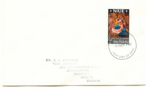 NIUE 1967, Christmas on superb FDC to HUNNINGTON nr. ROMSLEY, Worcester, ENGLAND - Picture 1 of 1