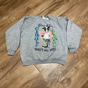 Vintage Sleep All Day Party All Night Gray Sweatshirt Mens Size Large Distressed - Picture 1 of 12