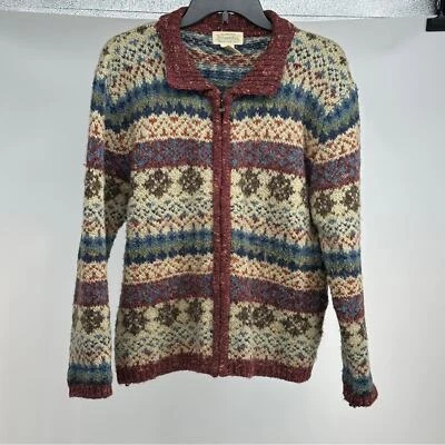 Cárdigan para mujer grande borgoña verde azul St. John’s Bay mezcla de lana Foto 1 de 4