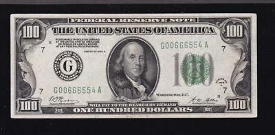 US 1928A $100 FRN Chicago FR 2151-G XF (554) - Image 1 of 2