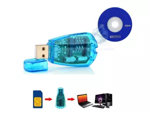 LETTORE SIM CARD READER USB 2.0 PC PORTATILE ADATTATORE CELLULARE BACKUP DRIVER - Bild 1 von 1