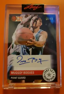 Muggsy Bogues 2021 Leaf Pro Set Auto Red parallel 16/40 - Picture 1 of 6