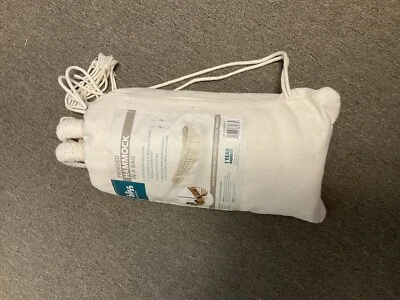 Bliss Fringed Hammock Hand Woven in Sling Carry bag Boho Style New white 250lb - Image 1 of 4