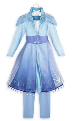 New Disney Store Girls Frozen 2 Princess Elsa Traveling Outfit Blue Costume - Image 1 of 3