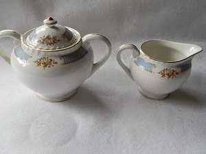 Vintage Double Phoenix NKT Ironstone Creamer & Sugar Bowl with Lid - Picture 1 of 12