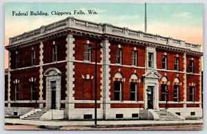 Chippewa Falls Wisconsin~Beaux Arts Federal Courthouse~Quoins~Post Office~c1910 - Picture 1 of 2