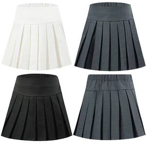 Kids Girls Skort Toddler Pleated Golf Skirt Athletic Built-in Shorts Dancewear - Picture 1 of 47