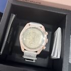 Swatch Mission To Venus 42Mm Pink Stainless Steel Case With White Material Strap