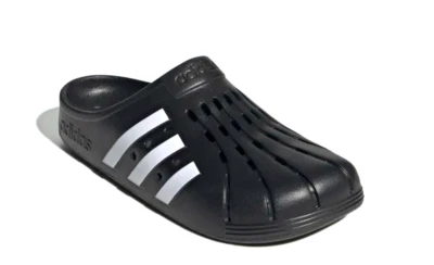 NUEVOS ZUECOS ADIDAS ADILETTE PARA HOMBRE SIN CORDONES ~ TALLA US 11 #GZ5886 NEGRO/BLANCO Foto 1 de 4