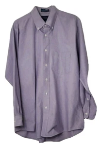 Mervyns Mens Size 16 32/33 Lavender Two Ply Oxford Button Front Dress Shirt VTG - Picture 1 of 7