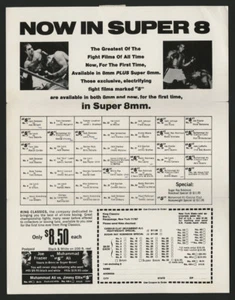 1972 RING CLASSICS FIGHT FILM ORDER FORM MUHAMMAD ALI JOE FRAZIER ROCKY MARCIANO - Picture 1 of 2