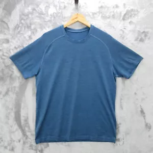 Lululemon Shirt Men's Large Blue Metal Vent Tech Stretch Performance Gym Workout - Picture 1 of 17