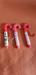 New Vintage Lot of 3 Sanrio Hello Kitty Mini Candy Cane Marker Pen 1976 1988 - Picture 1 of 4