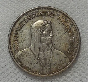 1931 SWITZERLAND 5 FRANCS SILVER COIN HIGH GRADE - Picture 1 of 2