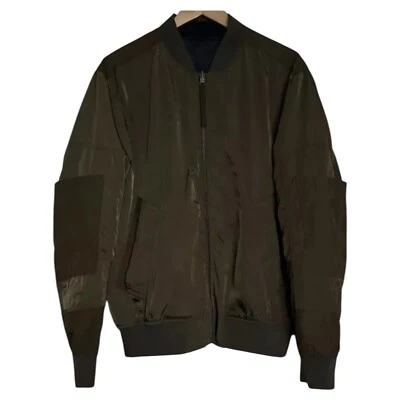Chaqueta de Vuelo Vince Bomber Reversible Cremallera Completa Para Hombre Mediana Militar Verde/Azul Marino Foto 1 de 4