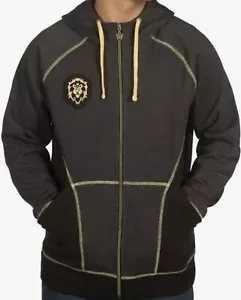 World Of Warcraft Alliance Hooded Zip Charcoal/Yellow Hoodie L Large Brand New - Picture 1 of 13