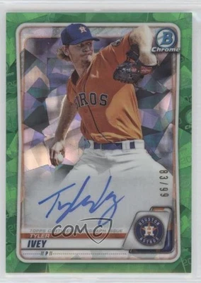 2020 Bowman Chrome Prospect Green Atomic Refractor /99 Tyler Ivey #CPA-TI Auto - Image 1 of 2