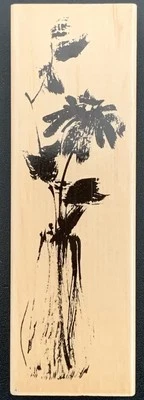 Черный мягкий резиновый штамп с цветами в вазе пенни - Изображение 1 из 4