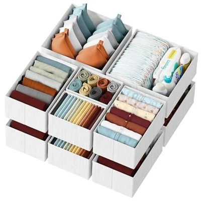 Ящик органайзер одежды набор из 12 белый серый - комод органайзер для детской комнаты,  - Изображение 1 из 4