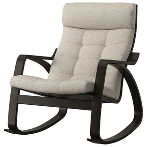 IKEA POANG Rocking Chair Black-Brown Gunnared Beige Modern Comfort Lounge New - Picture 1 of 5