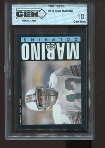 Dan Marino 1985 Topps #314 ¡2º año! Tarjeta de fútbol americano Miami Dolphins gema como nueva 10 - Imagen 1 de 2