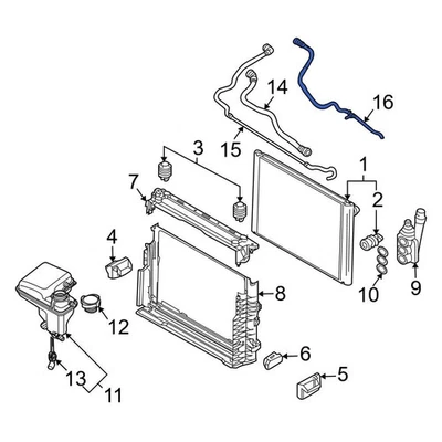 For BMW Alpina B7 2008 BMW 17127541146 Engine Coolant Overflow Hose - Image 1 of 3