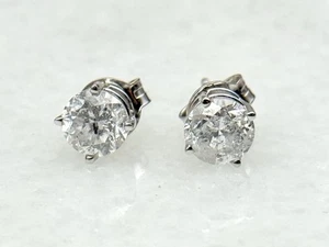 Ohrstecker 1,25 ctw runder natürlicher Diamant im Brillantschliff 14 Karat Weißgold - Bild 1 von 3