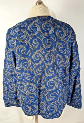 Ellen Tracy Women Blue/Gray Embroidered Classic  Blazer Size XL New w/Tag $478 - Image 1 of 4