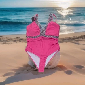 Hot Pink Damen Badeanzug NEU 4XL (20/22) Einteiler Beach Curve High Stretch - Bild 1 von 23